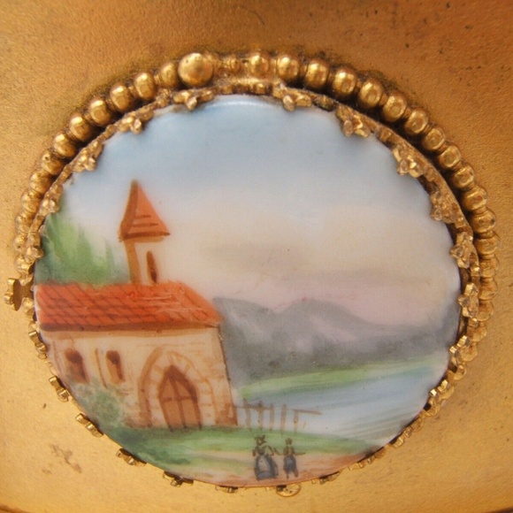 Guttin Bronze Porcelain Cameo Casket Box - Picture 3 of 12